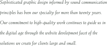 Sophisticated graphic design informed by